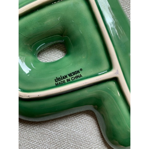 LILLIAN VERNON Leaf Palm Party Decor Hors D’oeuvres Plates Ceramic Plates Green - Picture 3 of 7